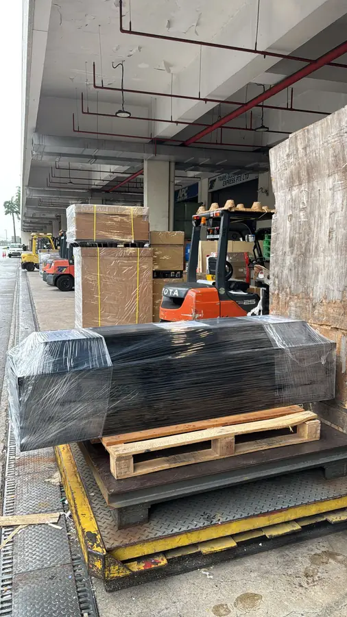 Repatriation casket ready for air freight loading