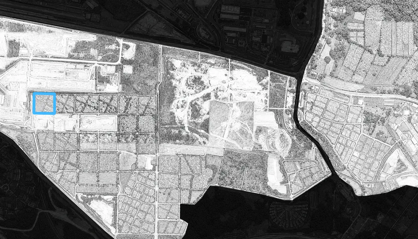 Aerial map highlighting the location of Choa Chu Kang Cemetery in Singapore