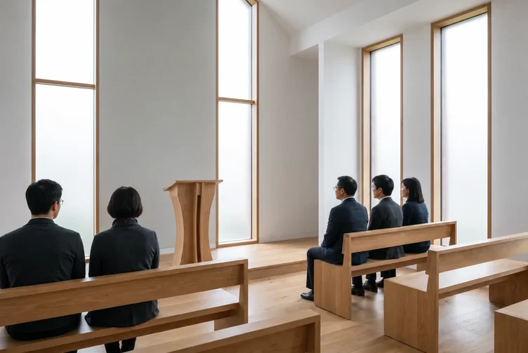 Comparison illustration of Christian, Catholic and Freethinker funeral traditions