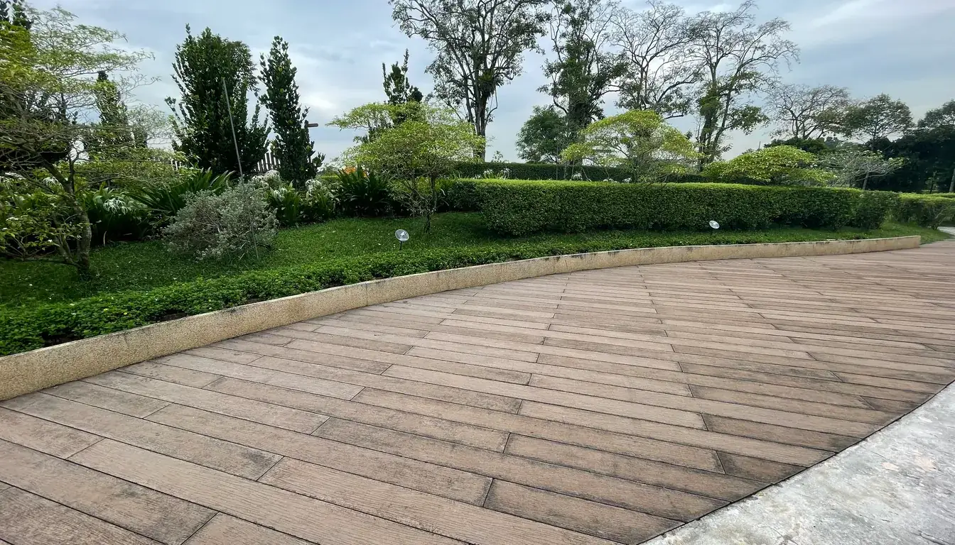 Landscaped garden path and hedges at Garden of Peace